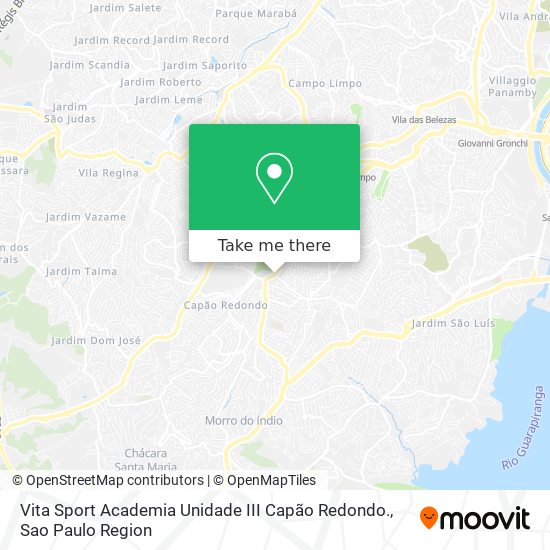 Mapa Vita Sport Academia Unidade III Capão Redondo.