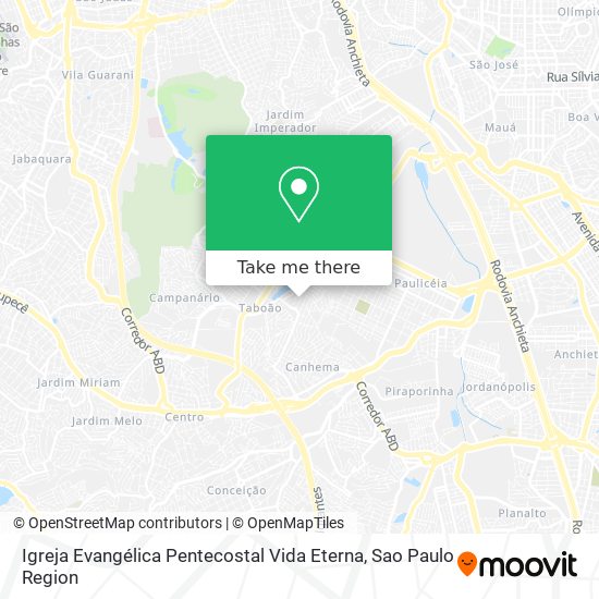 Mapa Igreja Evangélica Pentecostal Vida Eterna