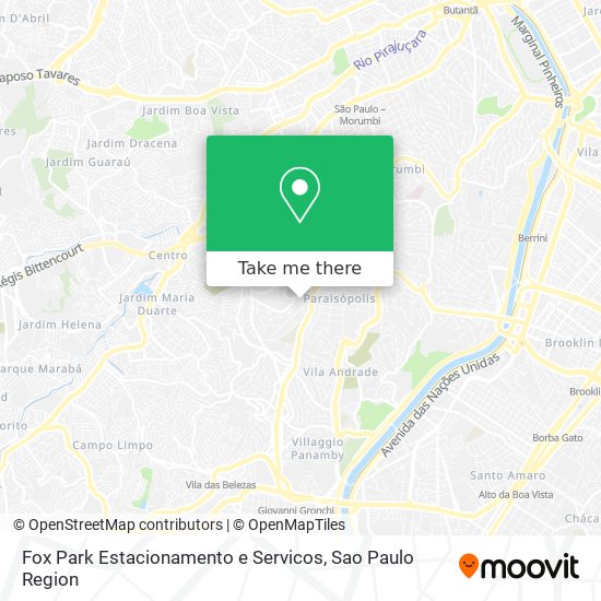 Mapa Fox Park Estacionamento e Servicos