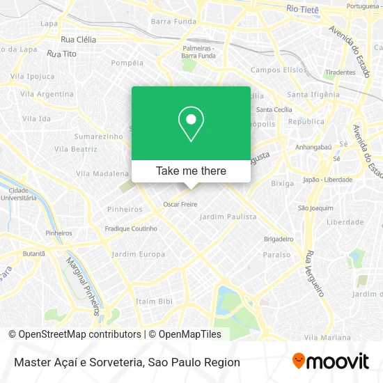 Master Açaí e Sorveteria map