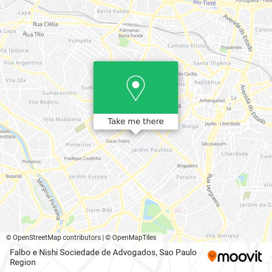 Mapa Falbo e Nishi Sociedade de Advogados