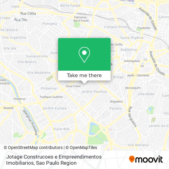 Jotage Construcoes e Empreendimentos Imobiliarios map