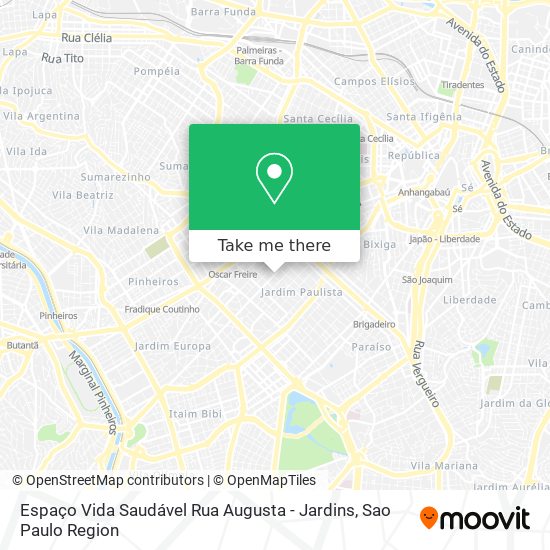 Espaço Vida Saudável Rua Augusta - Jardins map