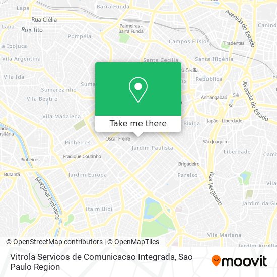 Mapa Vitrola Servicos de Comunicacao Integrada