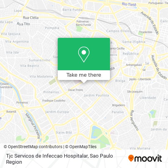 Tjc Servicos de Infeccao Hospitalar map