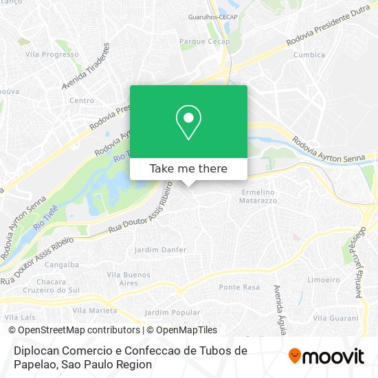 Mapa Diplocan Comercio e Confeccao de Tubos de Papelao