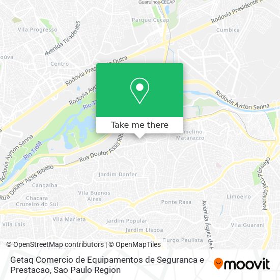 Mapa Getaq Comercio de Equipamentos de Seguranca e Prestacao