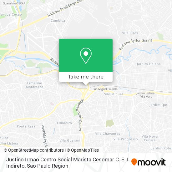 Mapa Justino Irmao Centro Social Marista Cesomar C. E. I. Indireto