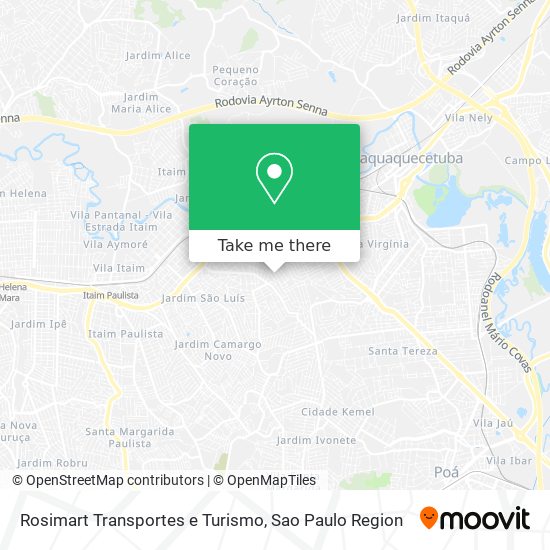 Mapa Rosimart Transportes e Turismo