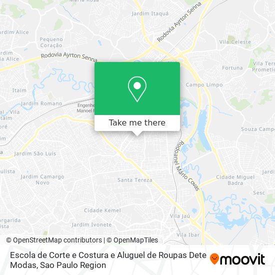 Mapa Escola de Corte e Costura e Aluguel de Roupas Dete Modas