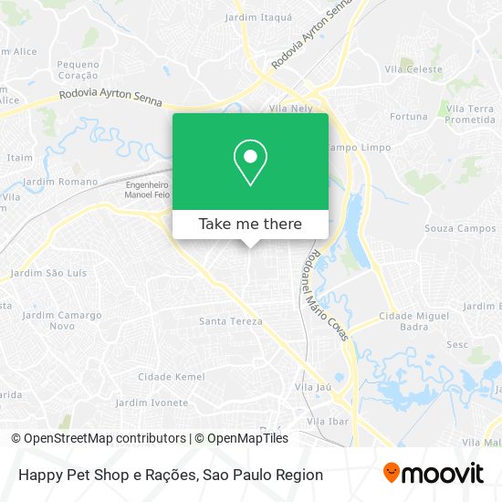 Mapa Happy Pet Shop e Rações