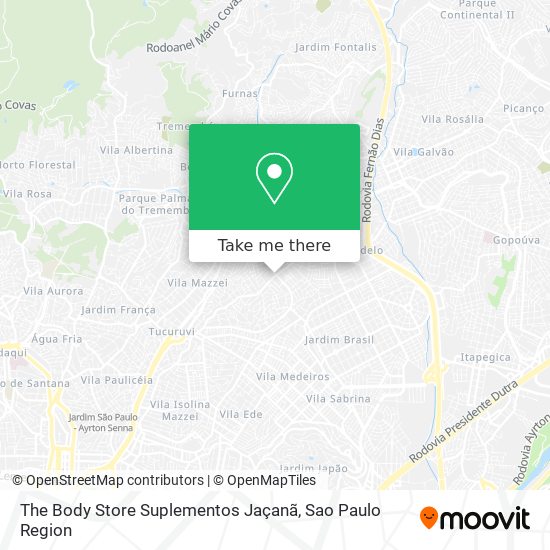 The Body Store Suplementos Jaçanã map