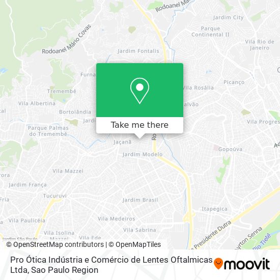 Mapa Pro Ótica Indústria e Comércio de Lentes Oftalmicas Ltda