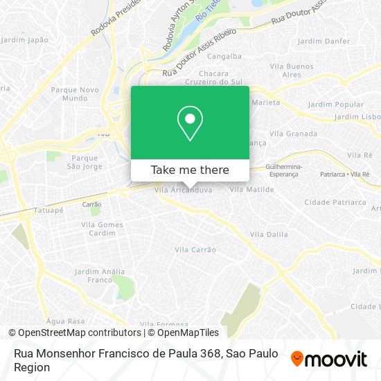 Mapa Rua Monsenhor Francisco de Paula 368