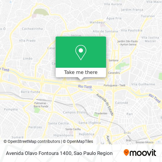 Mapa Avenida Olavo Fontoura 1400