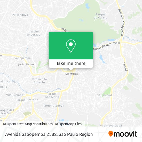 Mapa Avenida Sapopemba 2582
