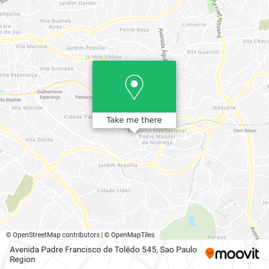 Avenida Padre Francisco de Tolêdo 545 map