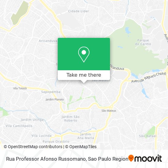 Mapa Rua Professor Afonso Russomano