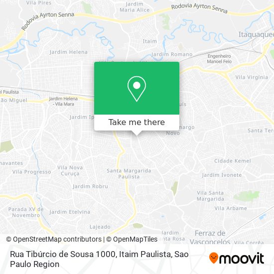 Rua Tibúrcio de Sousa 1000, Itaim Paulista map