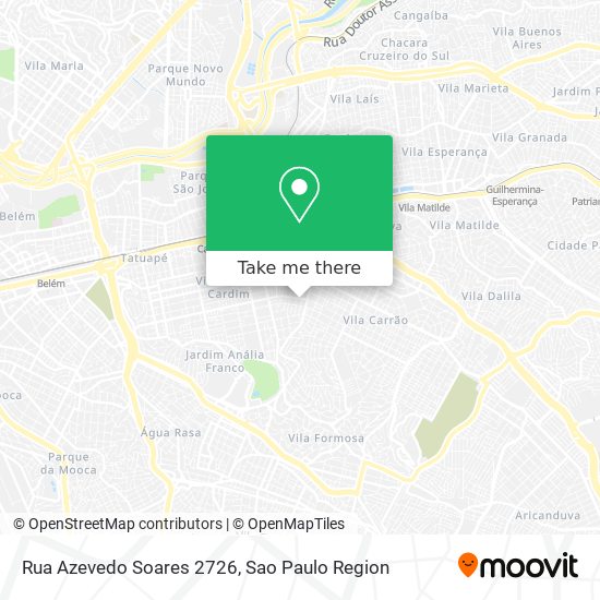 Mapa Rua Azevedo Soares 2726