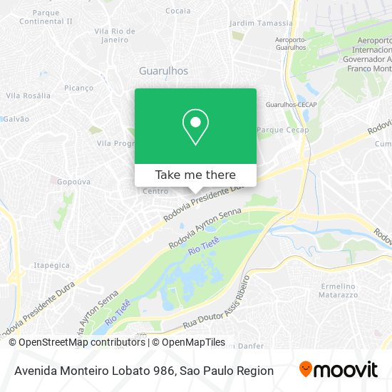 Avenida Monteiro Lobato 986 map