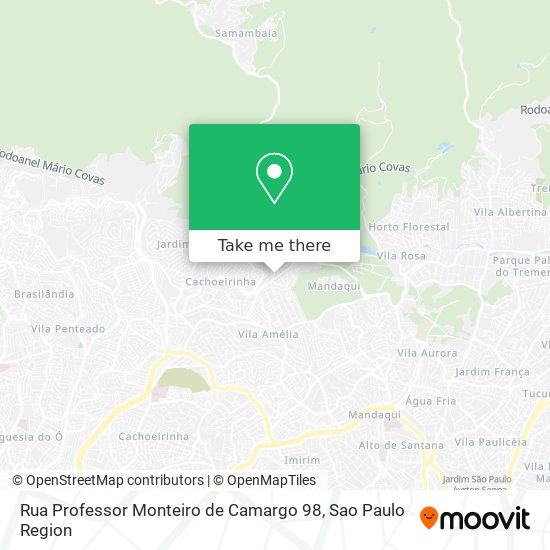 Mapa Rua Professor Monteiro de Camargo 98