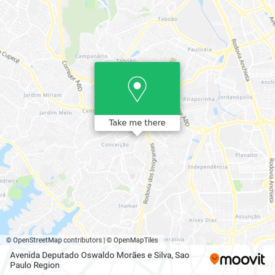 Avenida Deputado Oswaldo Morães e Silva map