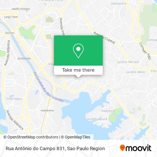 Mapa Rua Antônio do Campo 831