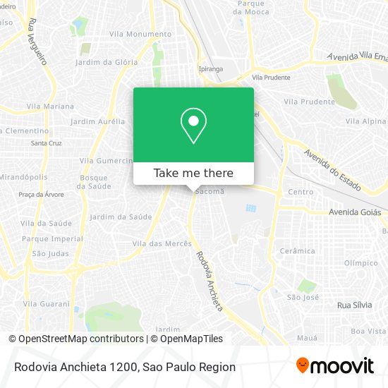 Rodovia Anchieta 1200 map