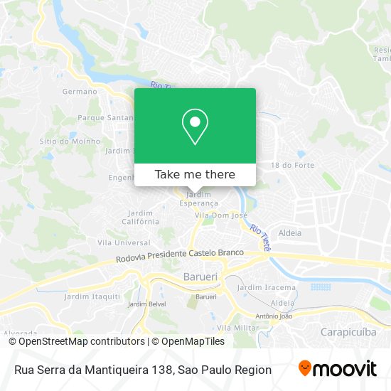 Mapa Rua Serra da Mantiqueira 138