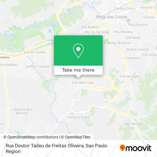 Rua Doutor Tadeu de Freitas Oliveira map
