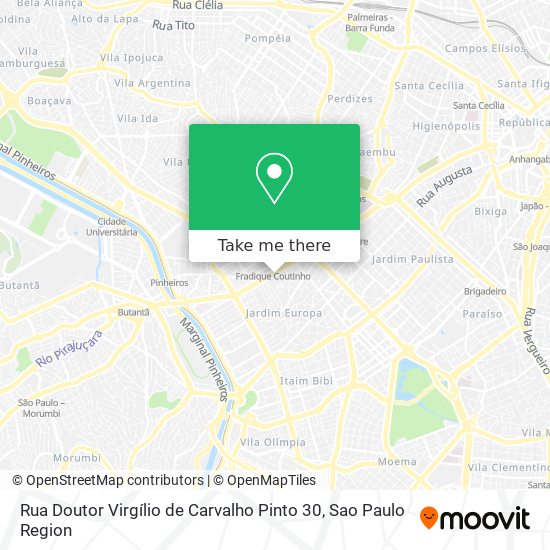 Mapa Rua Doutor Virgílio de Carvalho Pinto 30