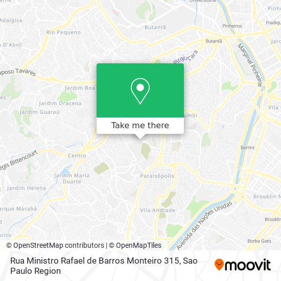 Mapa Rua Ministro Rafael de Barros Monteiro 315