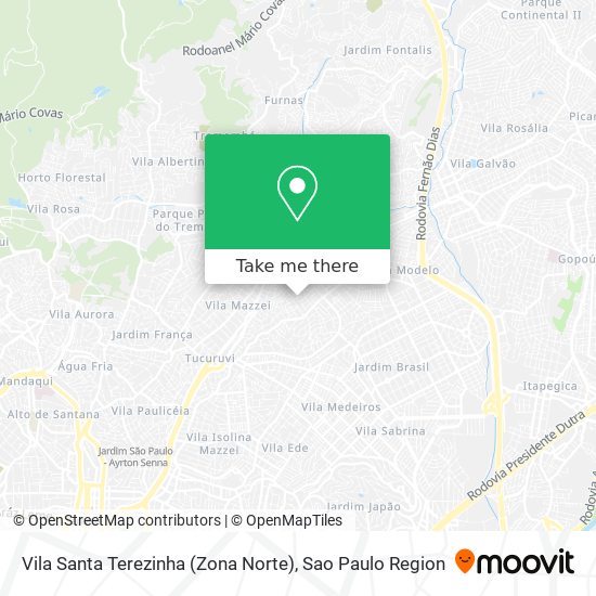 Mapa Vila Santa Terezinha (Zona Norte)