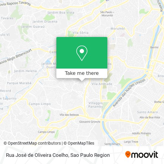 Mapa Rua José de Oliveira Coelho