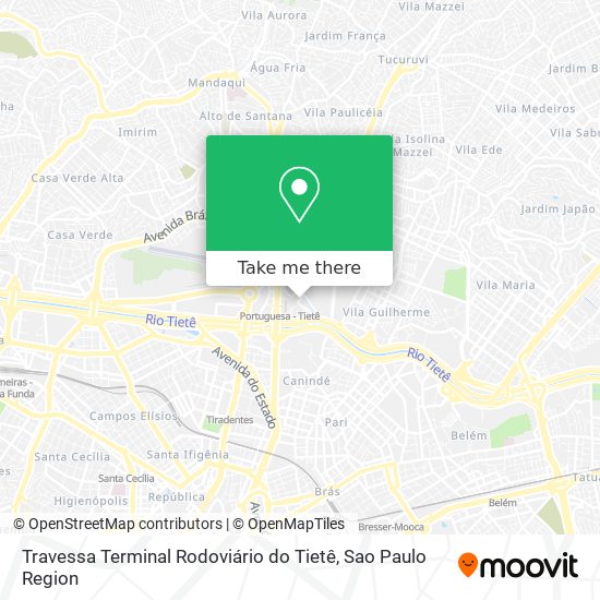 Travessa Terminal Rodoviário do Tietê map