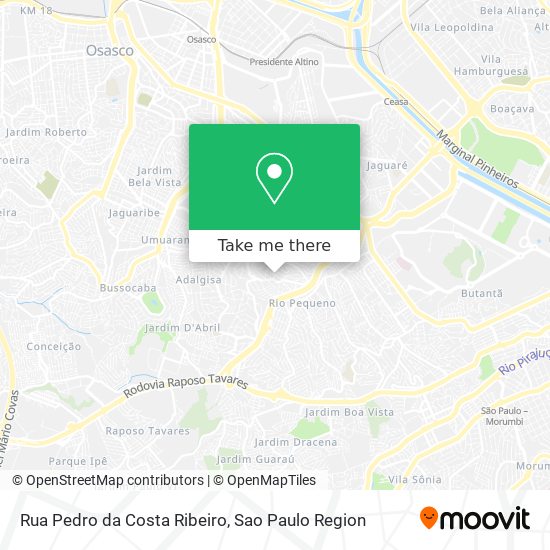 Mapa Rua Pedro da Costa Ribeiro