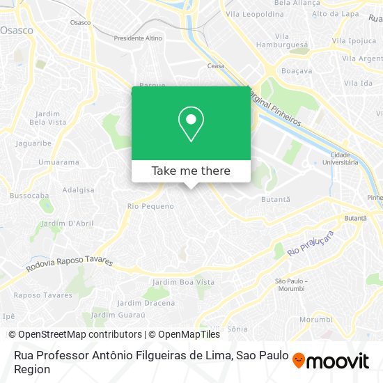 Mapa Rua Professor Antônio Filgueiras de Lima