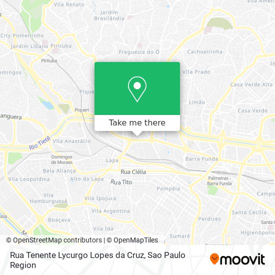 Rua Tenente Lycurgo Lopes da Cruz map