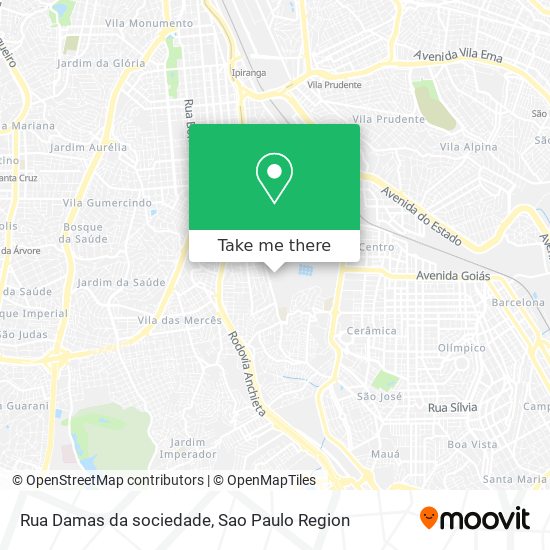 Mapa Rua Damas da sociedade