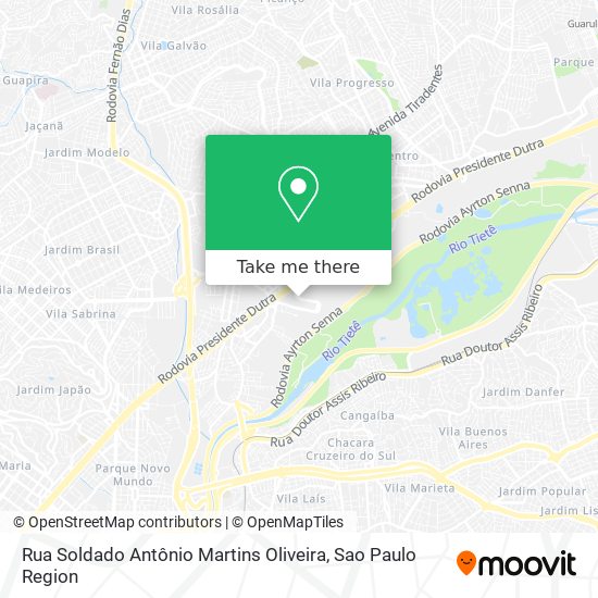 Mapa Rua Soldado Antônio Martins Oliveira