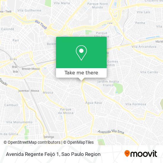 Mapa Avenida Regente Feijó 1