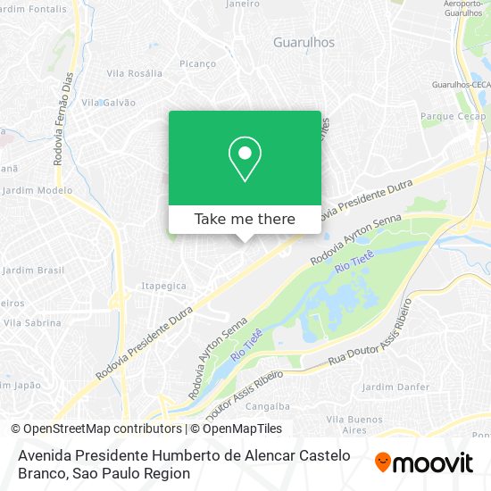 Mapa Avenida Presidente Humberto de Alencar Castelo Branco
