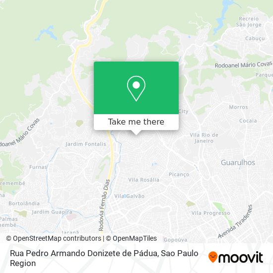 Mapa Rua Pedro Armando Donizete de Pádua