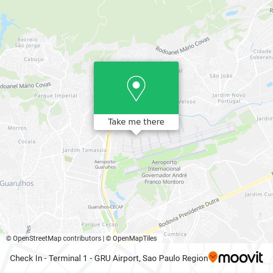 Check In - Terminal 1 - GRU Airport map