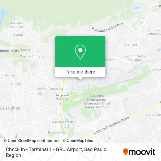 Check In - Terminal 1 - GRU Airport map