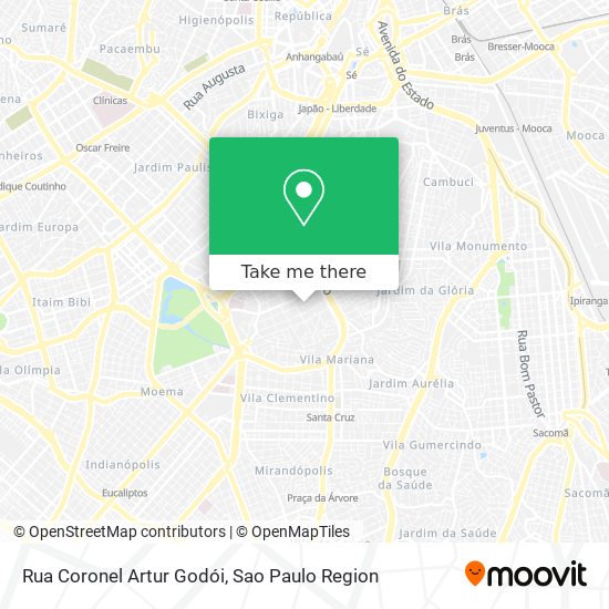 Mapa Rua Coronel Artur Godói