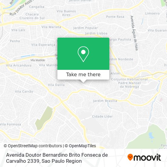 Mapa Avenida Doutor Bernardino Brito Fonseca de Carvalho 2339