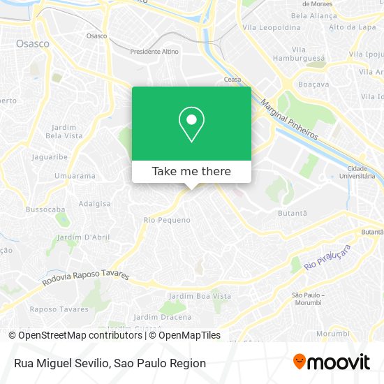 Mapa Rua Miguel Sevílio