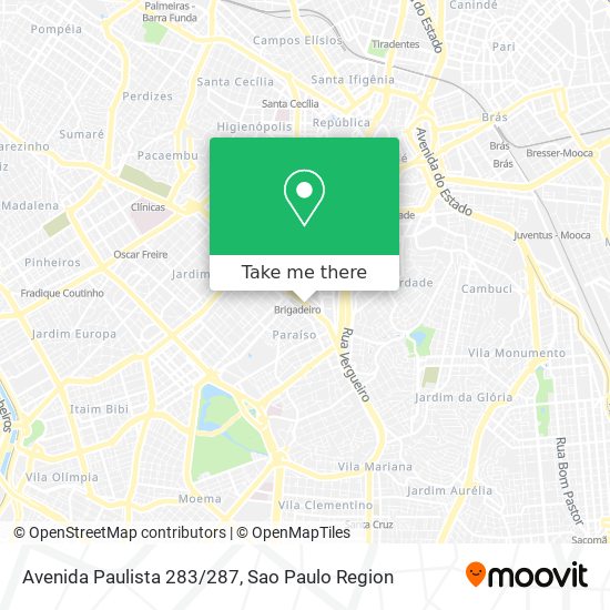 Mapa Avenida Paulista 283/287